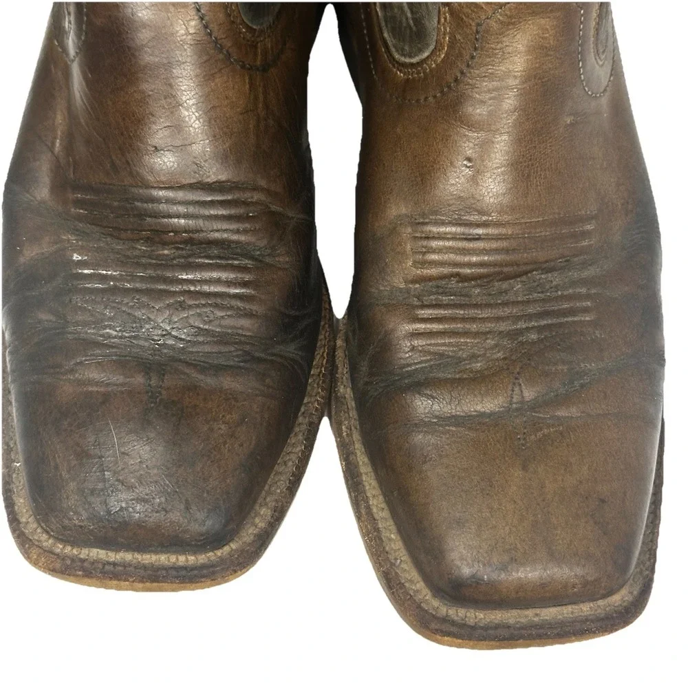 Ariat Arena Rebound‎ Men's 9.5D 10021679 Brown Blue Leather Square Toe Boots